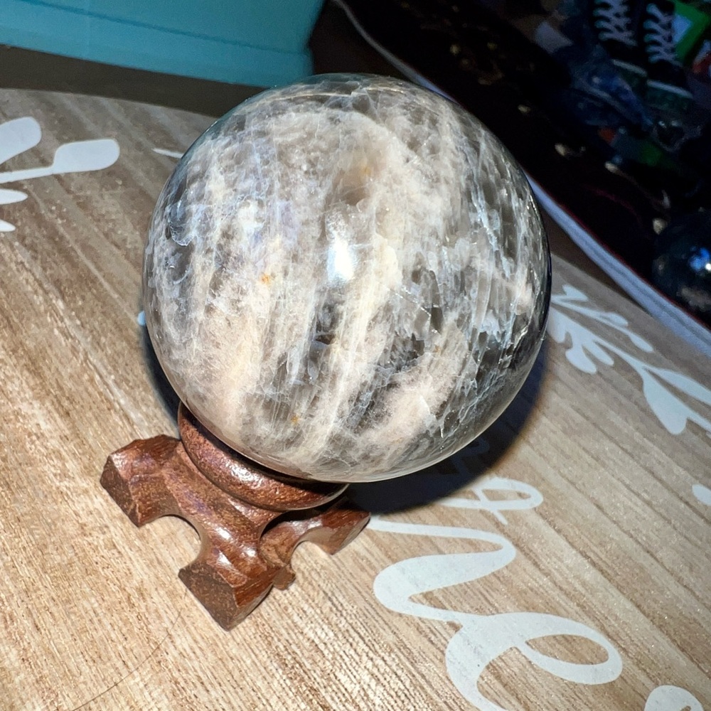 Large Grey Moonstone Crystal Sphere